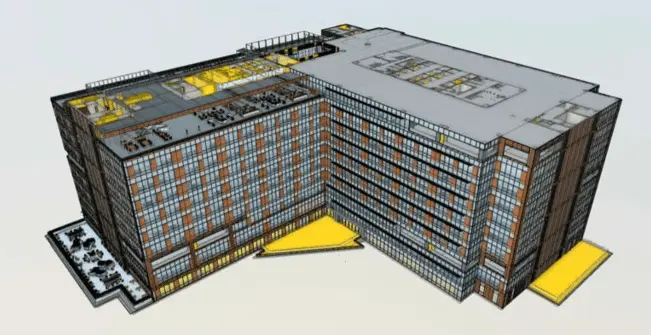 Coordinated BIM model of a large multi-storey building